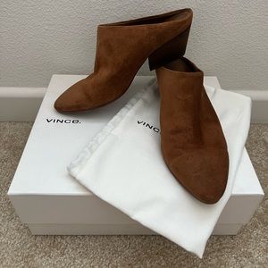 VINCE Women’s Brown Suede Mules